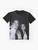 Graphic t-shirt design featuring the actors who play Elliot Stabler and Olivia Benson from the TV series "Law & Order: Special Victims Unit" making a defiant gesture. - Flat lay