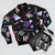 Retro memphis design bomber jacket with abstract 90s/80s style pattern - Flat lay