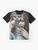 Exorcist Regan's Game Graphic T-Shirt featuring the possessed character from the horror movie - Flat lay