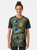 Colorful graphic t-shirt featuring a vibrant peacock feather design - Women