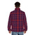 Tartan plaid puffer jacket for outdoor adventures - men back
