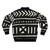 African Mud Cloth Black and White Bomber Jacket - Back