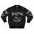 "Patriotic American flag and bald eagle design on a bomber jacket"
