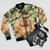 Camouflage bomber jacket with bear and pride design - Flat lay