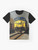 Vintage graphic t-shirt featuring a CSX 649 locomotive - Flat lay