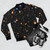 Hubble Extreme Deep Field Space Bomber Jacket featuring cosmic imagery - Flat lay