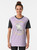 A colorful graphic t-shirt featuring a cute opossum design with the text "No Hate in My Holler" in a pastel rainbow palette. - Women