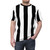 A classic referee design printed on a black and white t-shirt - men front