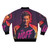 Colorful retro-style bomber jacket with an allover David Hasselhoff pattern - Back
