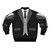 Stylish black bomber jacket with suit, tie, and vest details - Back
