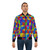 Colorful retro bomber jacket with Rubik's cube and Escher-inspired illusion design - Lifestyle