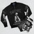 Morbid and macabre skeleton design bomber jacket - Flat lay