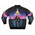 Retrofuturistic bomber jacket with "I Want to Believe" graphic, inspired by the X-Files TV series - Back