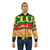 Trendy food-themed bomber jacket with crackers, cheez itz, and ritz designs - Lifestyle