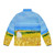 "A puffer jacket with a ghostly wheat field design, perfect for exploring the countryside" - Back