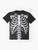 Skeleton rib cage graphic design printed on a t-shirt - Flat lay