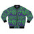 A bomber jacket featuring a repeating green slime pattern design.