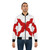 Burgundy cross bomber jacket with Spanish/Burgundian design elements - Lifestyle