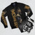 Conor McGregor inspired men's bomber jacket with pinstripe design - Flat lay