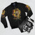 William Blake's "The Ancient of Days" printed on a bomber jacket - Flat lay