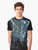 Metallic ocean abstract art graphic design on a t-shirt - Men