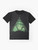 A t-shirt design featuring a fantasy sword in a mystical forest landscape - Flat lay