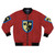 Crusaders bomber jacket with crossed axes and LEGO castle design