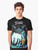 Heavy metal graphic t-shirt with a moon and demonic design - Men