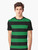 Striped green graphic t-shirt with horizontal lines - Men