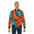 Colorful modern bomber jacket with vibrant southwest-inspired swirls and abstract designs - Lifestyle