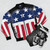 Stars and Stripes Firestarter Bomber Jacket with USA patriotic design and Prodigy music references - Flat lay