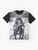 Lady Maria, a character from the video game Bloodborne, on a graphic t-shirt design. - Flat lay
