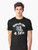 Black graphic t-shirt with urban streetwear design by Lavish D - Men