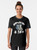 Black graphic t-shirt with urban streetwear design by Lavish D - Women