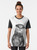 Graphic tee with a cute black and white otter portrait in a nature setting - Women