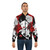 Geisha Japan Collection Bomber Jacket, featuring Asian-inspired design elements like flowers, umbrellas, and ink art - Lifestyle