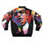 Bomber jacket featuring an image of Malcolm X, a prominent figure in the African American civil rights movement. - Back