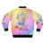 Lizzie McGuire inspired bomber jacket with cartoon characters and quotes - Back