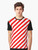 Striped graphic t-shirt with red and white diagonal stripes - Men