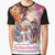 Barbenheimer graphic t-shirt featuring a nuclear explosion and mushroom cloud with Barbie and Oppenheimer elements