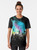 Bioshock Rapture City Graphic T-Shirt featuring a watercolor-style illustration of a whale, fishes, and the Big Daddy robot from the Bioshock video game. - Women