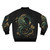 Jade Dragon Bomber Jacket featuring a Chinese dragon design in a fantasy medieval style - Back