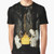 Graphic t-shirt featuring a campfire with marshmallows and a spooky ghost design