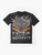 A graphic t-shirt featuring the Norse mythological figure Fenrir, the large wolf-like creature associated with Ragnarok. - Flat lay