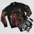 Karlach Demon Bomber Jacket, Baldur's Gate 3 inspired apparel - Flat lay