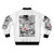 The Office Quotes Bomber Jacket featuring iconic characters and quotes from the TV show - Back