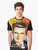 T-shirt with a graphic design featuring Nicolae Ceaușescu, the former communist leader of Romania. - Men