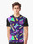 Retro bowling alley-inspired graphic t-shirt with vaporwave and corporate aesthetics - Men