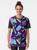 Retro bowling alley-inspired graphic t-shirt with vaporwave and corporate aesthetics - Women
