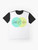 A graphic t-shirt featuring a Venn diagram with a keytar and platypus design, representing a quirky, fun, and hip style. - Flat lay